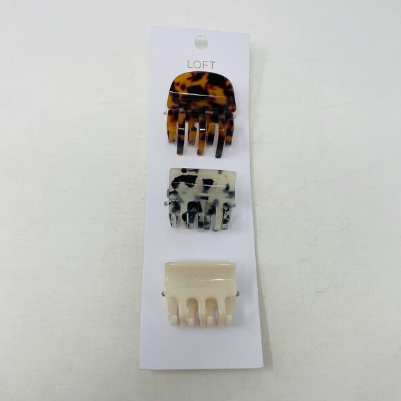 Ann Taylor LOFT Mixed Tortoiseshell Print Hair Clip Set of 3 Style 900573 $25 - Picture 2 of 8